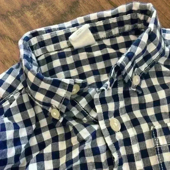 Baby Gap blue and white checked shirt - Picture 2 of 2